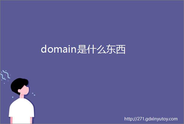 domain是什么东西